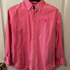 Ralph Lauren Sport- Women's Hot Pink Oxford Shirt (Fits like Size 6 or Medium)
